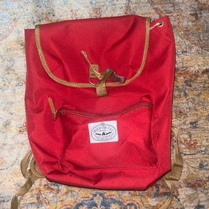Red and tan poker outdoor book bag